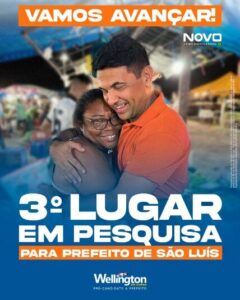 “Vamos avançar”, diz Wellington ao agradecer à população pelo 3º lugar nas pesquisas para prefeito de São Luís