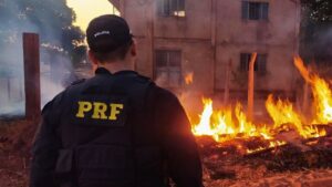 Homem é flagrado pela PRF ateando fogo às margens da BR-222, em Açailândia