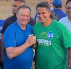 Imagem do dia: Em Rosário, Carlos Brandão deixa claro que seu candidato é Calvet Filho