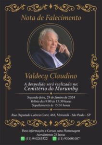 Morre aos 94 anos, o fundador do Armazém Paraíba, Valdecy Claudino