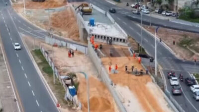 Obra do Viaduto da Litorânea está avançada