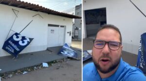 COVARDIA! Comitê do Dr Filipe Gonçalo é alvo de vândalos em Paço do Lumiar