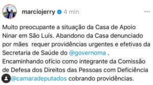 Jerry aciona Brandão sobre situação da Casa Ninar: “Muito preocupante”