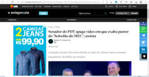 O Antagonista: “Weverton deleta vídeo com Pastor Gilmar”