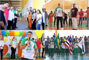 Prefeito Calvet Filho entrega quadra e dá pontapé inicial a jogos em Rosário