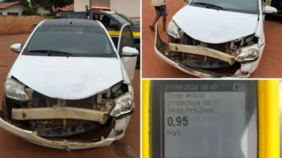 Homem é preso por furtar carro, dirigir embriagado e provocar acidente