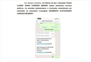 Polícia Federal encontra troca de mensagens entre Deputado Cléber Verde e empresário alvo da Operação Tira-Dente