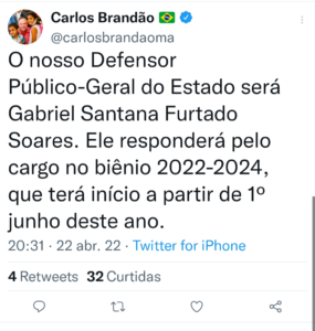 Carlos Brandão escolhe Gabriel Furtado como Defensor Público Geral do Maranhão