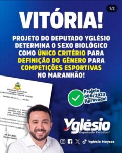 Assembleia derruba veto a PL que estabelece sexo biológico como gênero em competições no MA