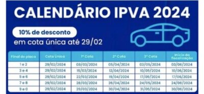 Brandão anuncia redução média de 5% na tabela do IPVA 2024