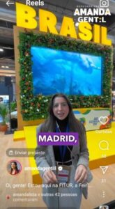 Amanda Gentil foi convidada para integrar a comitiva do Ministério do Turismo em Madrid…