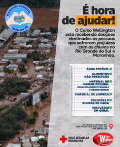 Curso Wellington disponibiliza ponto de coleta para vítimas das enchentes no Maranhão e no Rio Grande do Sul