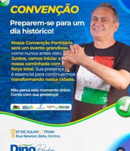 Vídeo: Convite Especial; Convenção Partidária do MDB com Presença do Prefeito Dino Penha!
