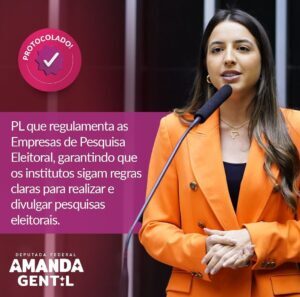 Chega de pesquisas fraudulentas!!! Acertiva a iniciativa da deputada Amanda Gentil em regulamantar as pesquisas eleitorais…