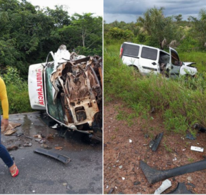 Tragédia na MA-206: duas pessoas morrem em acidente entre ambulância e uma Doblô