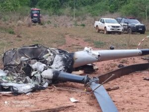 Veja imagens do helicóptero que caiu no Maranhão e matou uma pessoa