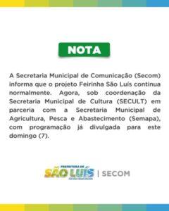 Feirinha São Luís não vai acabar e segue normalmente neste fim de semana