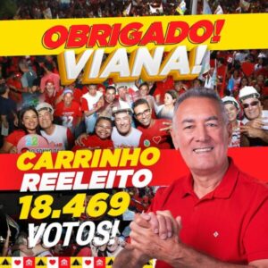 Carrinho Cidreira é reeleito prefeito de Viana com 57,63% dos votos