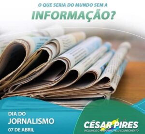 César Pires homenageia profissionais do jornalismo…
