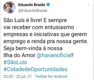 “São Luís é livre”, diz Braide sobre chegada da Havan