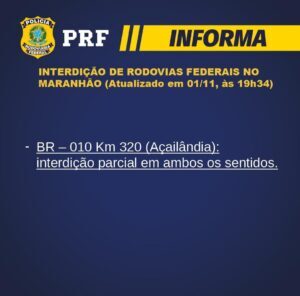 PRF informa que somente uma via pública continua interditada no MA