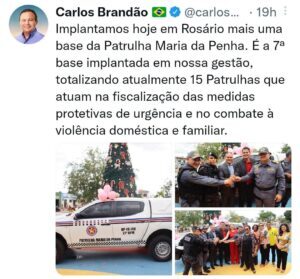 Em Rosário, Governo do Maranhão implanta mais uma base da Patrulha Maria da Penha