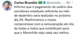 Governo anuncia que o pagamento dos servidores será realizado na quinta-feira (29)
