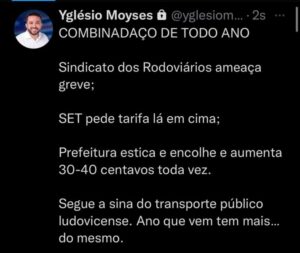 Para Dr. Yglésio, esquema que resultou em aumento de passagem é “combinação de todo ano”…