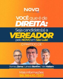 Partido Novo vai apresentar nominata completa para disputa de vereador em São Luís
