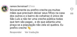 Oposição em São José de Ribamar arma manifestação contra a construção de uma creche no bairro Cohatrac