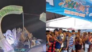 Primeiro dia da Passarela do Samba é marcado por protestos e incidentes