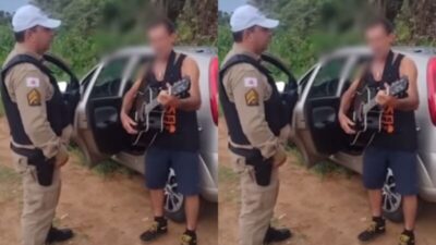 ASSISTA! Motorista bêbado canta para policial antes de ser preso: ‘Seu guarda, eu não sou vagabundo’
