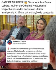 Professor exige renúncia da senadora Ana Paula Lobato