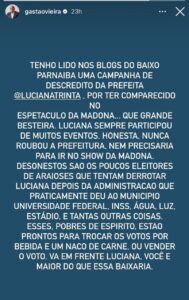 Ao defender prefeita fã da Madona, ex-deputado Gastão Vieira chama eleitores de Araioses de desonestos