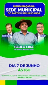 Paulo Lira inaugura sede do partido Republicanos e reafirma pré-candidatura à Prefeitura de Açailândia