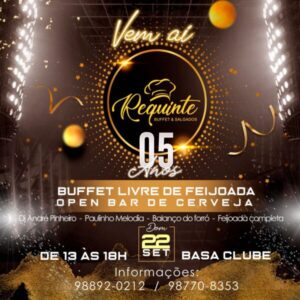 Contagem regressiva para o Aniversário de cinco anos da Empresa Requinte Buffet do empresário Luís Magno