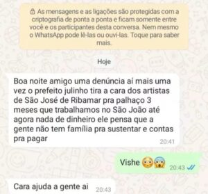 “Mais uma vez Julinho faz os artistas de São José de Ribamar de palhaços”, critica denunciante