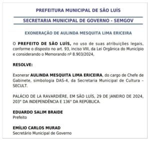 Crise na Secult: exoneração de servidores revela obscuridades na gestão de Braide