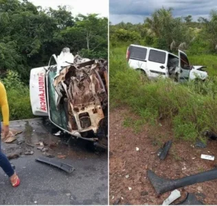 Acidente com ambulância deixa 2 mortos e um ferido na MA-206
