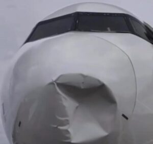 Aeronave faz pouso de emergência em São Luís após bater em ave e atingir radome