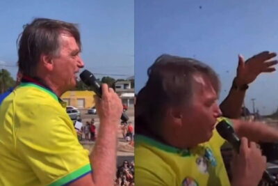 Vídeo: Bolsonaro é atacado por abelhas e tem que encerrar discurso: “o homem é tão doce que até abelha apareceu por aqui”, disse locutor