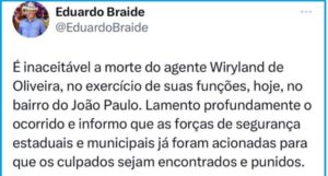 Braide lamenta morte de agente e diz que já acionou forças de segurança…
