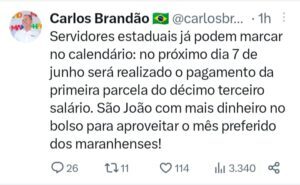 Brandão anuncia antecipação do pagamento do 13º salário dos servidores públicos