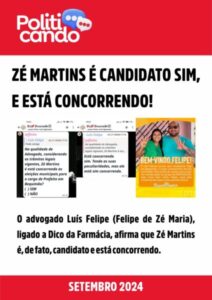Mais uma mentira da oposição cai por terra: Zé Martins segue como candidato e oposição se afunda em falsas narrativas