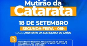 Prefeitura realizará mutirão de cirurgias da Catarata em Lago da Pedra