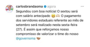 Governo do Maranhão antecipa pagamento do salário dos servidores estaduais