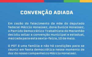 PDT adia convenção após falecimento da mãe do deputado Márcio Honaiser
