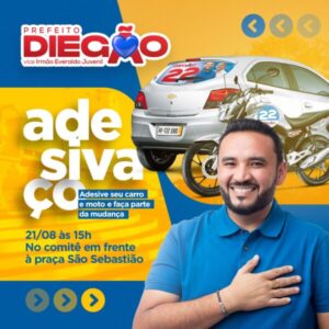 Vargem Grande: Diegão realiza mega adesivaço nesta quarta-feira