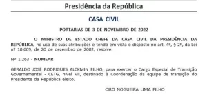 Transição: ministro da Casa Civil nomeia Alckmin como coordenador