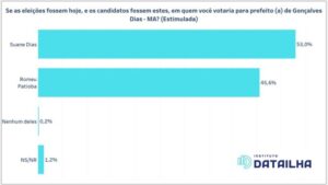 Suane Dias 53% e Romeu Patioba 45%, mostra pesquisa Data Ilha em Gonçalves Dias